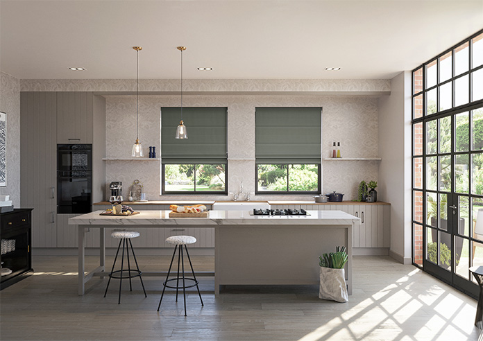 Ascot, Stone Grey - Motorised Roman Blind - Image 8